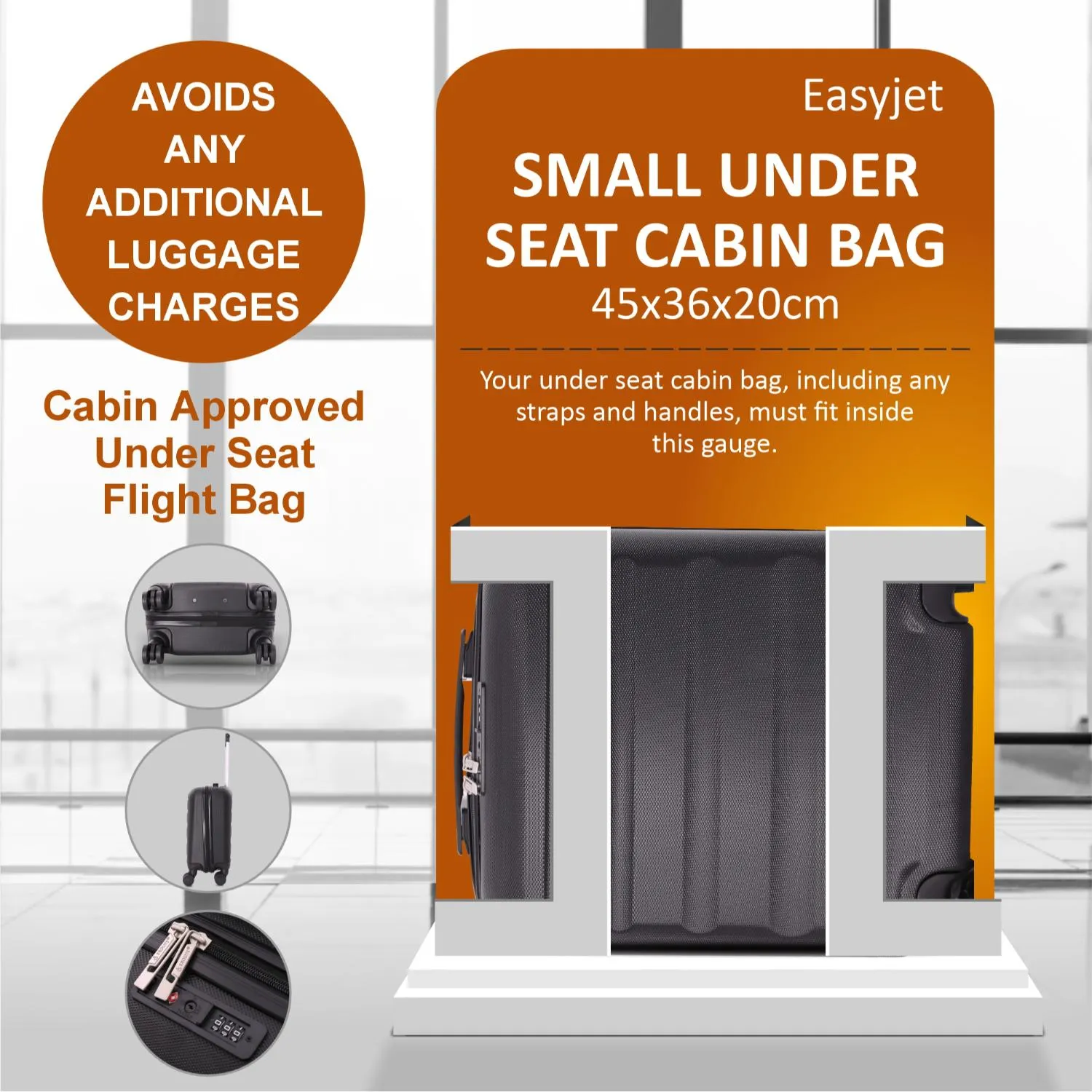 Aerolite 45x36x20cm Easyjet Maximum Cabin Size Carry On Suitcase With 8 Ultra Smooth Wheels, TSA Lock, Eco-Friendly Interior, SBS Zippers, 5 Years Warranty