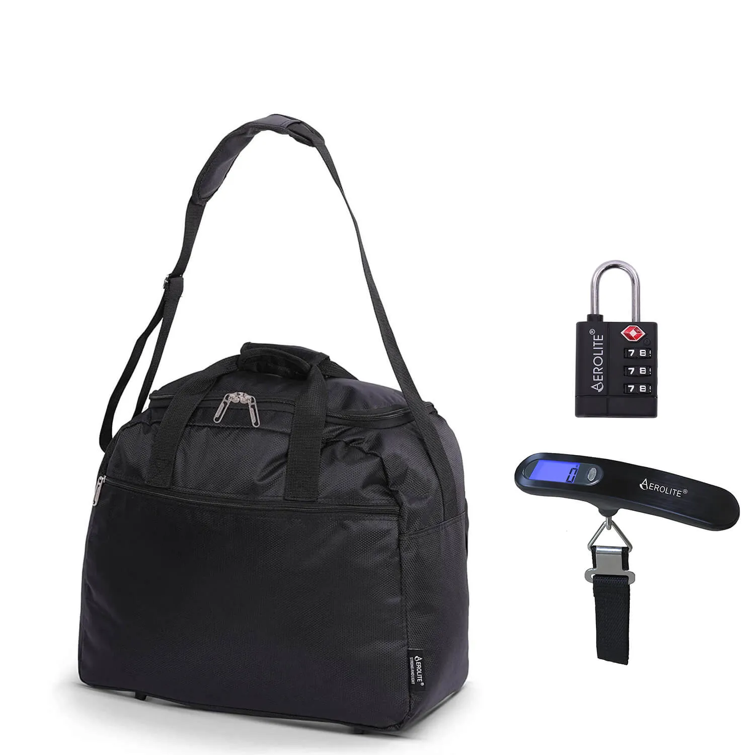 Aerolite Easyjet Maximum 2025 Holdall (45x36x20cm) Cabin Bag,  Digital Luggage Scales, and TSA Approved Three Dial Combination Lock