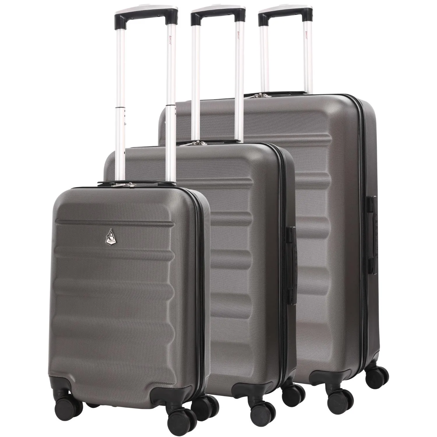 Aerolite Lightweight Hard Shell Suitcase Luggage Set with 8 Spinner Wheels (Cabin, Medium & Large)