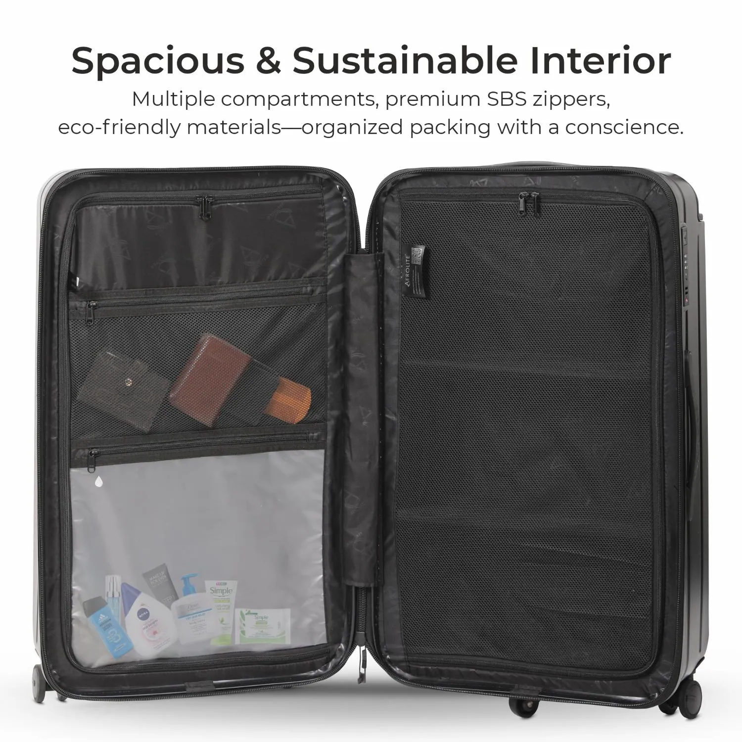 Aerolite M-Lite Trunk – Premium 77cm 100.4L Capacity Check-In Suitcase, Durable PP Polypropylene, TSA Lock, 8 1 Silent Hinomoto Wheels, Luxury Eco Interior, 15-Year Guarantee, Pack Up To 32Kg