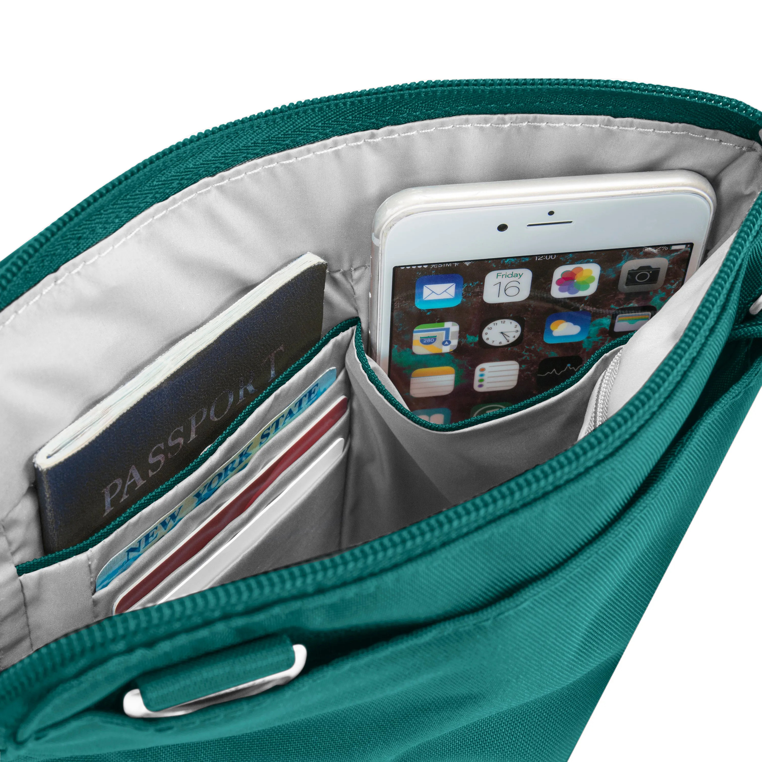 Anti-Theft Classic Slim Double Zip Crossbody