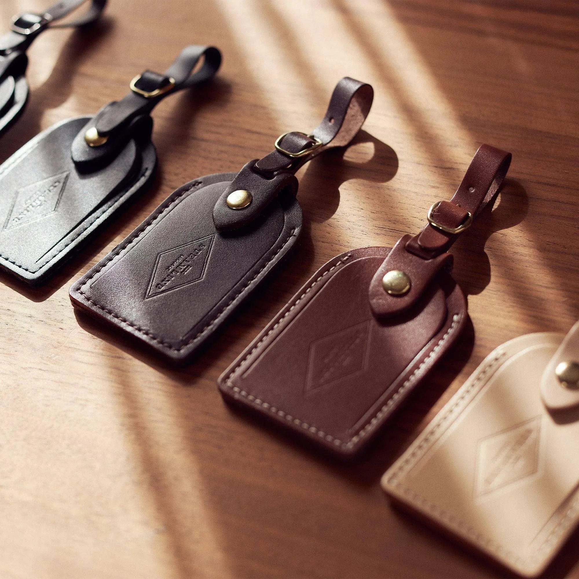 Burgundy Leather - Luggage Tag