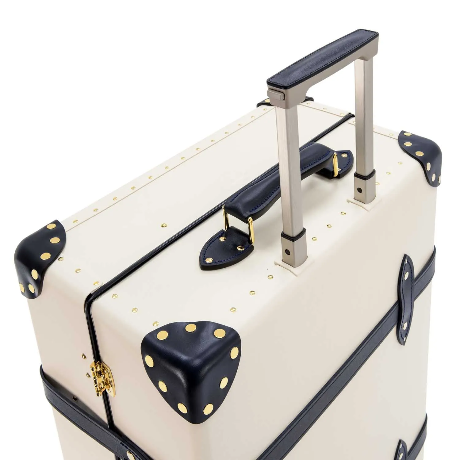 Centenary · Large Check-In - 4 Wheels | Ivory/Navy/Brass