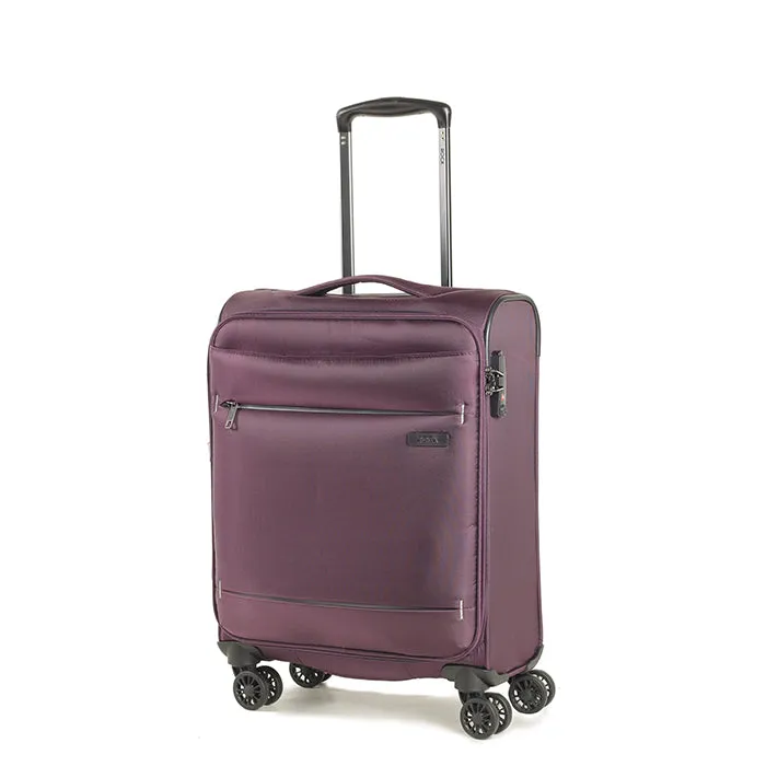 Deluxe Lite Soft Lightweight Cabin Suitcase 55cm - Purple