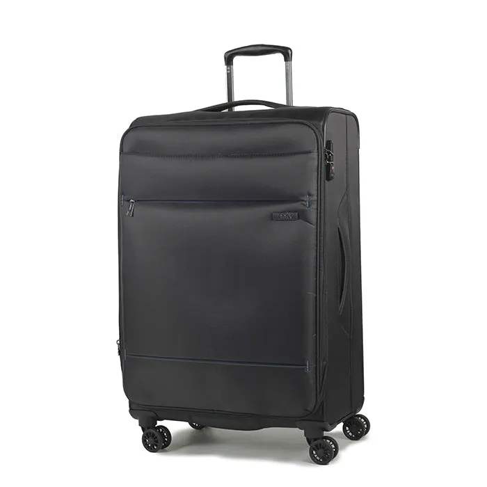 Deluxe Lite Soft Lightweight Medium Suitcase 72cm - Black