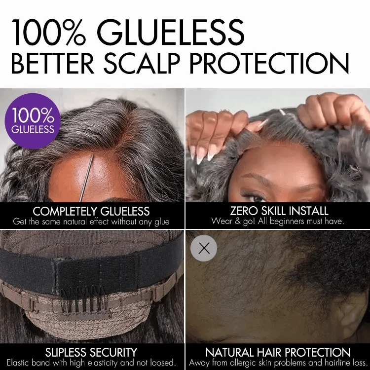 Mature Boss Salt and Pepper Bouncy Egg Curls Glueless Minimalist HD Lace Grey Wig