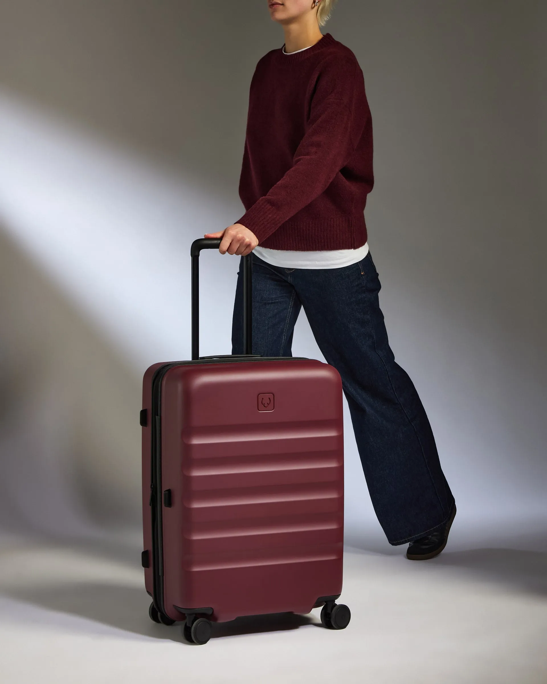 Medium Luggage in Cedar Red - Icon Stripe