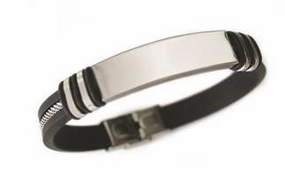 Men’s Rubber And Stainless Steel Bracelet