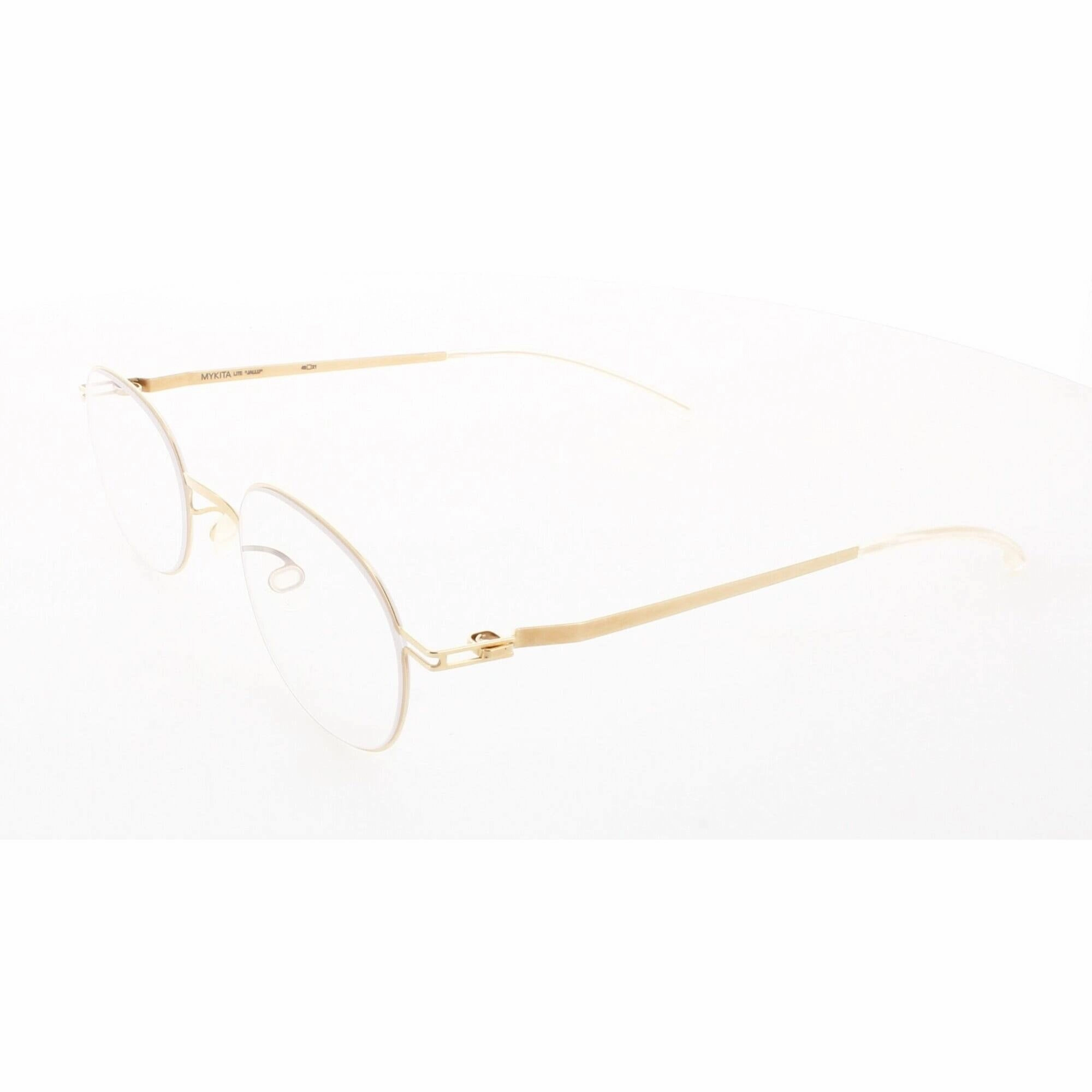 Mykita Unisex Eyeglasses - Glossy Gold Full Rim Frame | LITE-JALLU-GLOSSY-GOLD 013