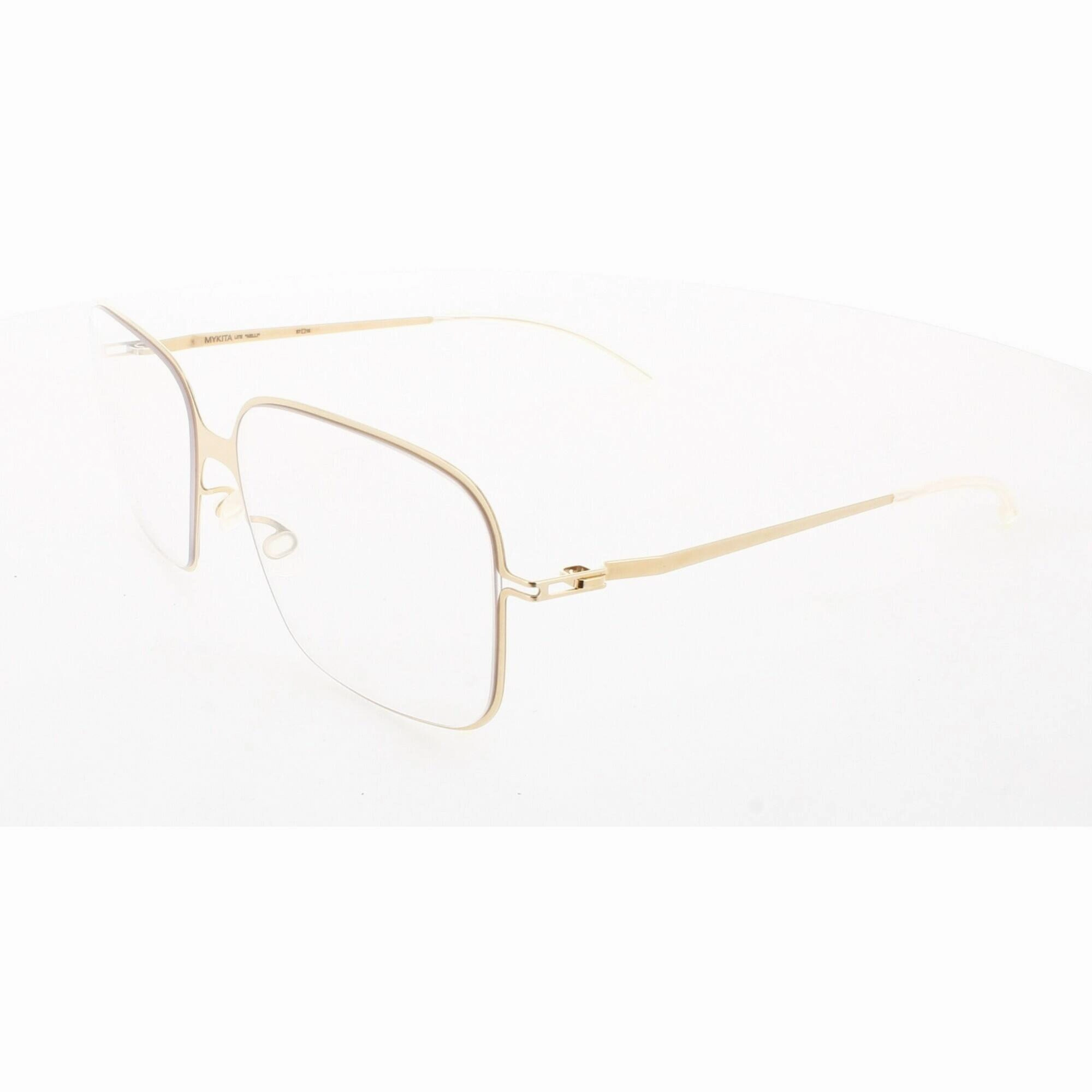 Mykita Unisex Eyeglasses - Glossy Gold Metal Square Frame | LITE-NELLI-GLOSSY-GOLD 013