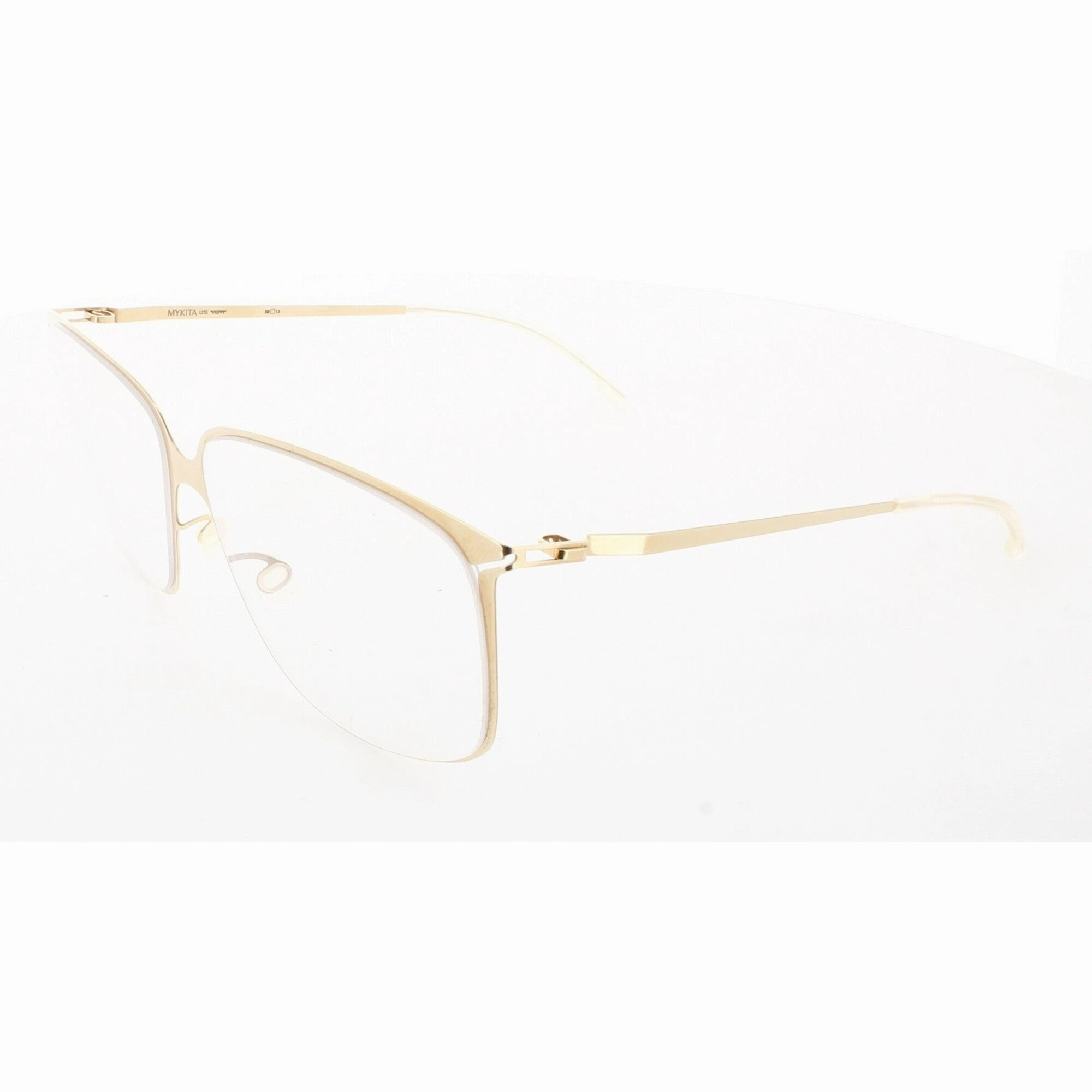 Mykita Unisex Eyeglasses - Glossy Gold Metal Square Frame | LITE-PEPPI-GLOSSY-GOLD 013
