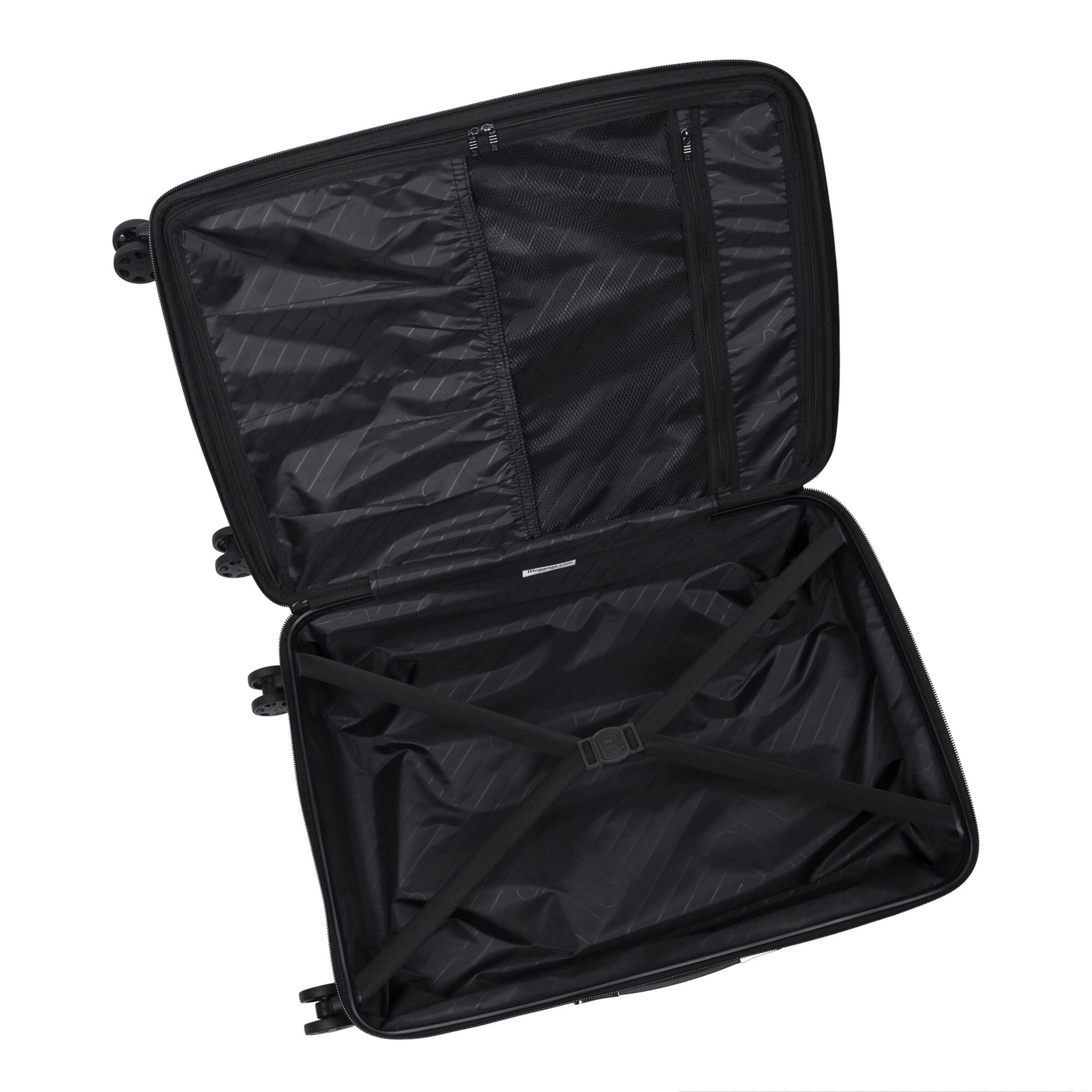 Optical 3 Piece Hardside 8 Wheel Expandable Spinner Set (Black)