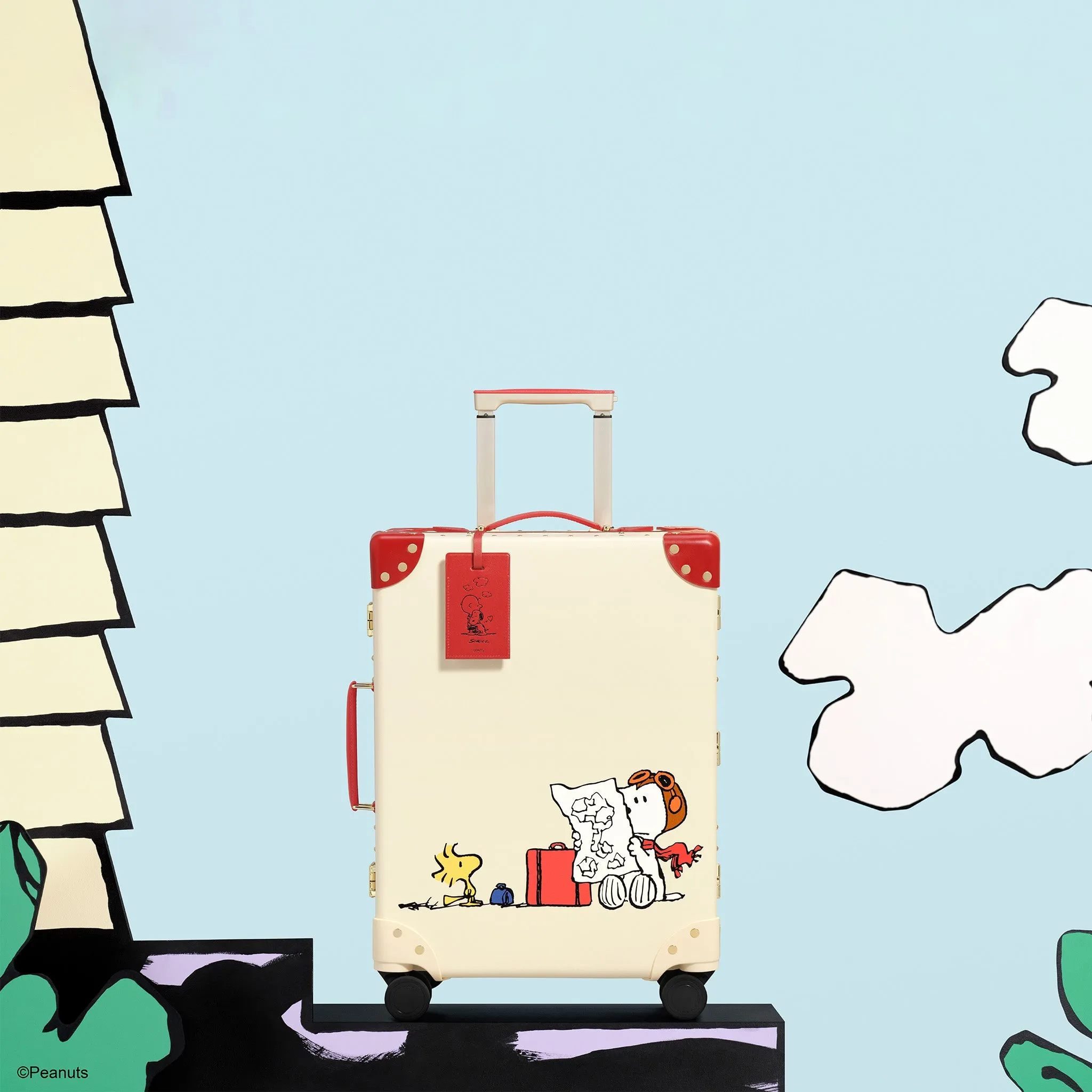 PEANUTS · Carry-On - 4 Wheels | Ivory/Red/Gold