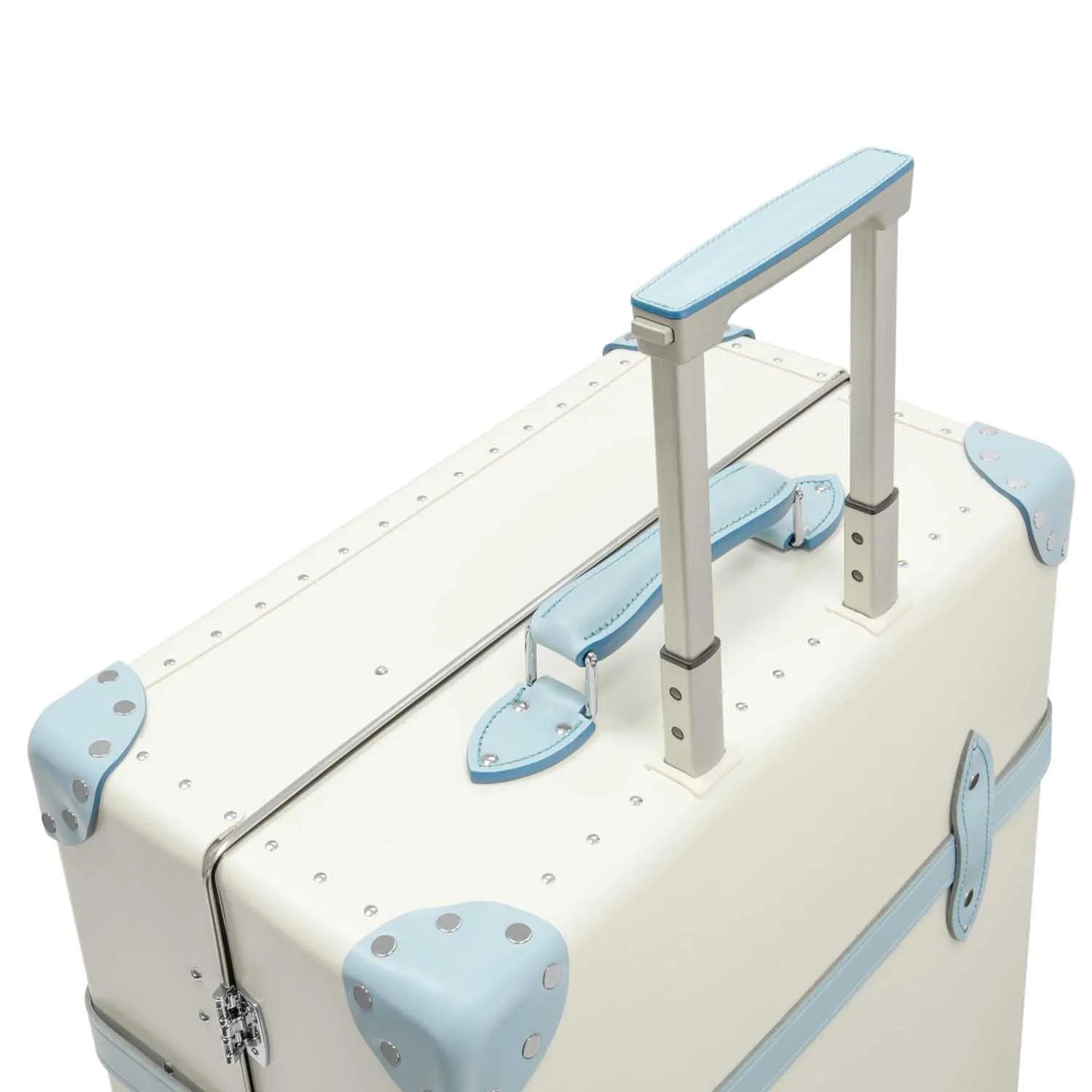 Pop Colour · Large Check-In - 4 Wheels | Ivory/Pastel Blue/Chrome